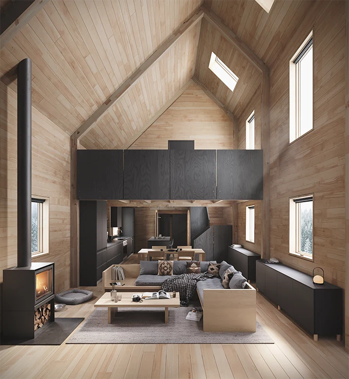 The Backcountry Hut Company System 02 prefab cabin interior