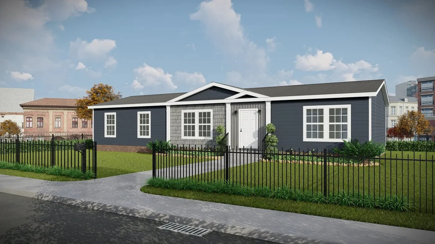 Official Clayton Homes design rendering of The Freedom Soho manufactured home exterior