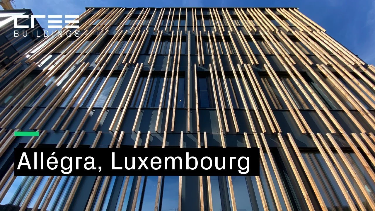 CREE Buildings Allégra Luxembourg timber-hybrid facade from the official project timelapse