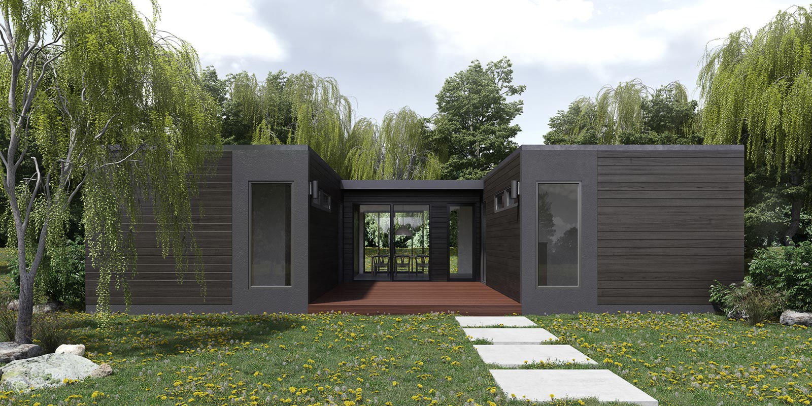 LivingHome 6 Series exterior design rendering, published by Plant Prefab