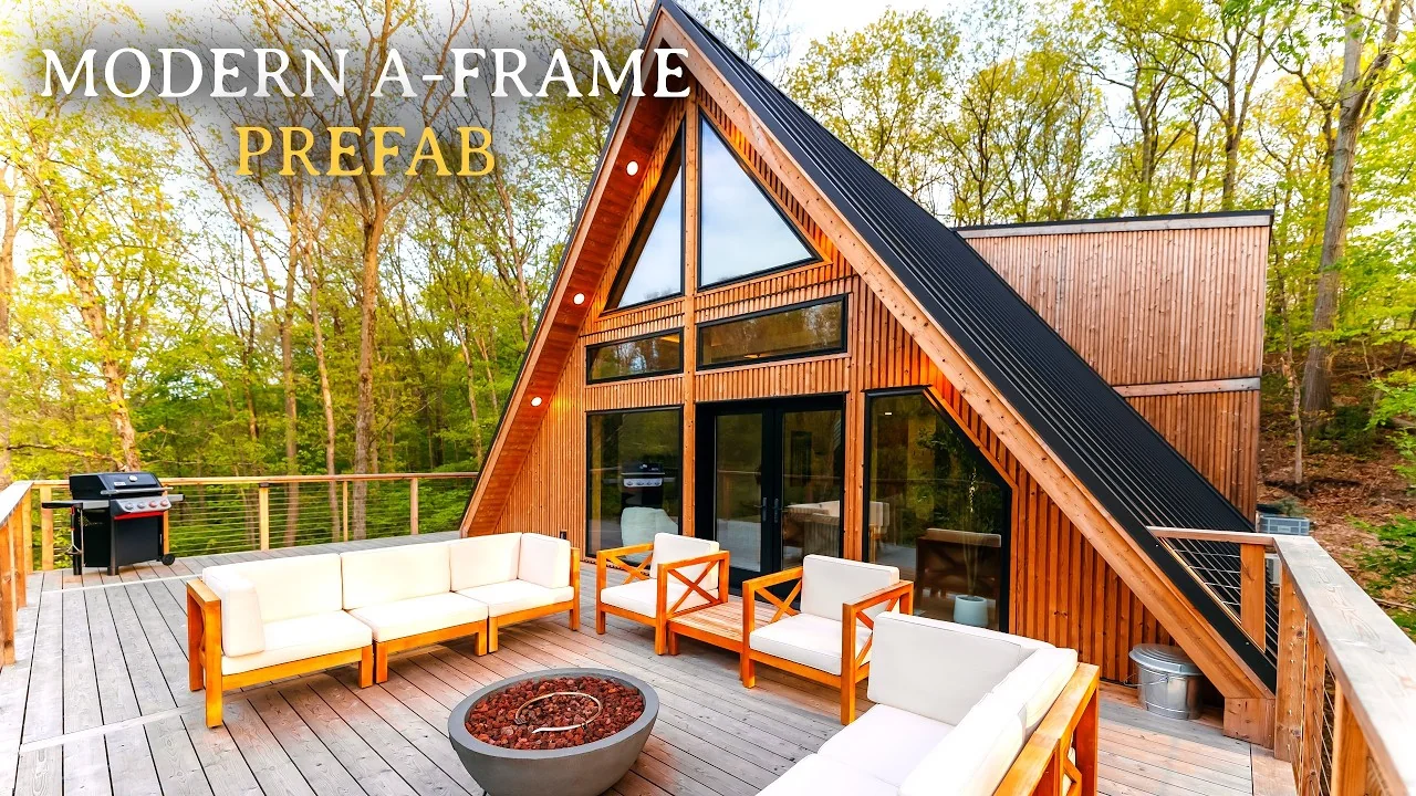*Perfect Size* Prefab A-frame Cabin!, tour by Kerry Tarnow