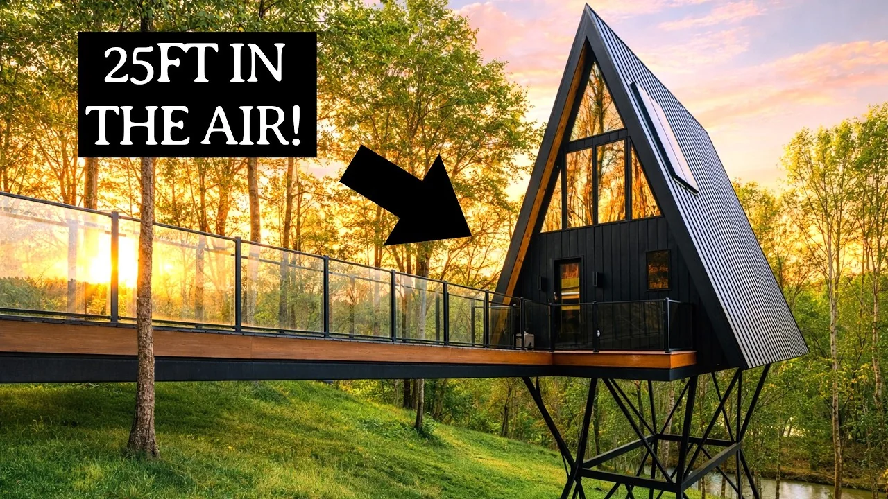 A-frame Cabin Perched 25ft In The Air! Floating Walkway, Full Tour!, tour by Kerry Tarnow