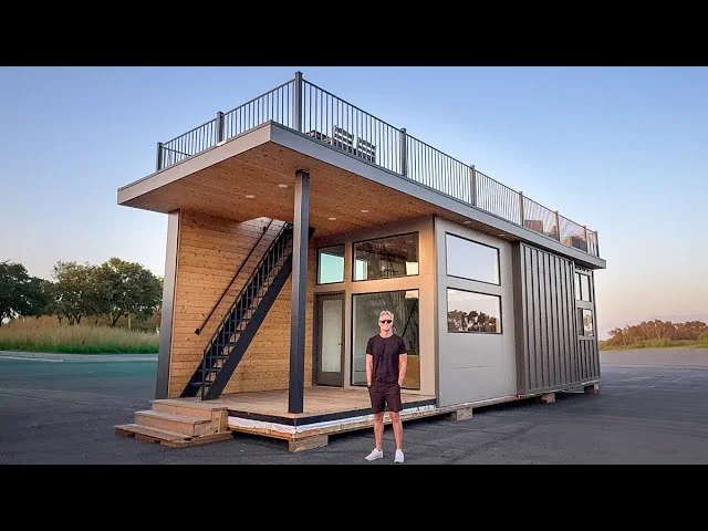 Inside the 400 square foot Prefab Home that has a Full Rooftop Deck!!, tour by Kerry Tarnow